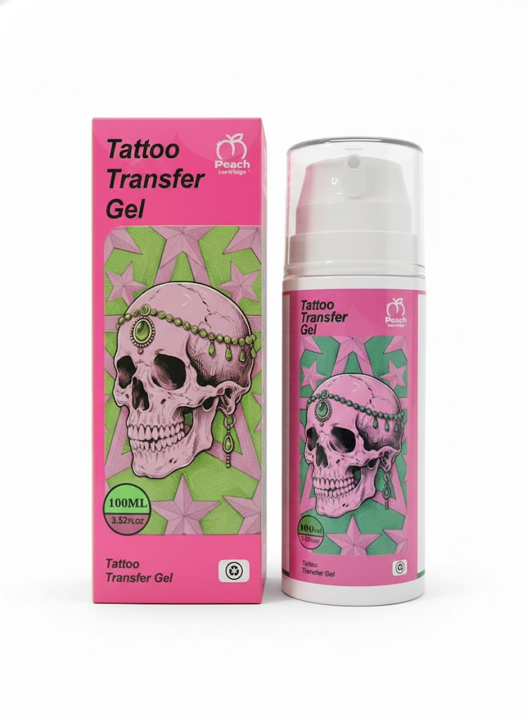 Peach Tattoo Transfer Gel 100ml | Professional Stencil Solution | Vegan & Long-Lasting