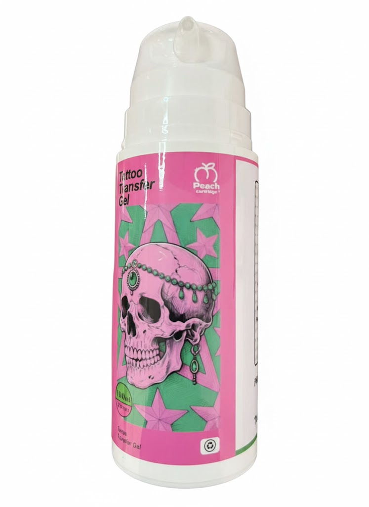Peach Tattoo Transfer Gel 100ml | Professional Stencil Solution | Vegan & Long-Lasting