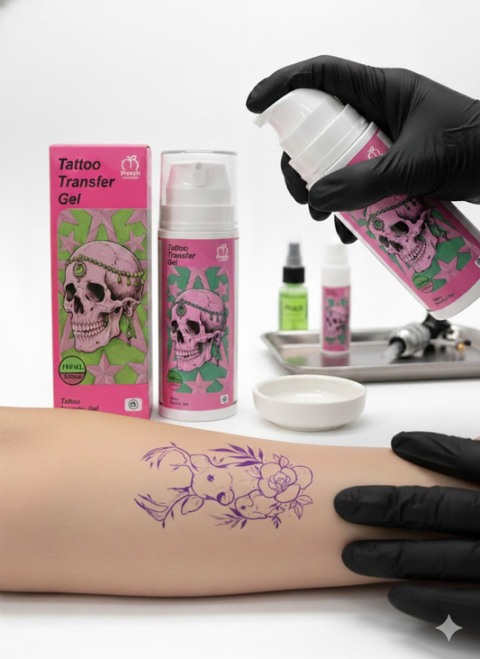 Peach Tattoo Transfer Gel 100ml | Professional Stencil Solution | Vegan & Long-Lasting