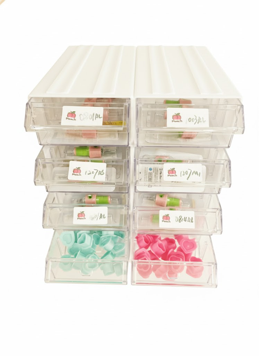 PEACH Multi-Purpose Tattoo Supply Organizer Box - 10 Pack Modular Storage