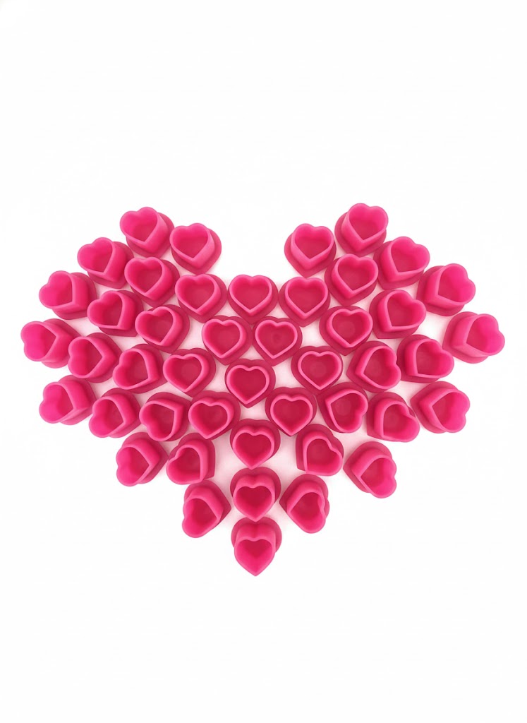 Sterilized Heart Silicone Tattoo Ink Caps (72 Pack) - Ultimate Safety Disposable Cups | Peach