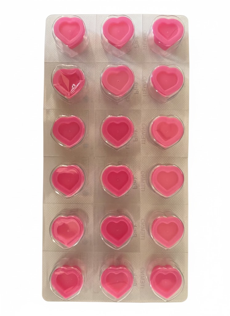 Sterilized Heart Silicone Tattoo Ink Caps (72 Pack) - Ultimate Safety Disposable Cups | Peach