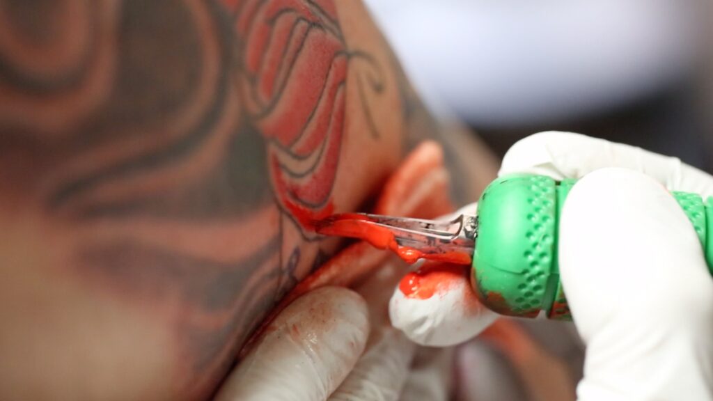 Why do you use tattoo cartridges needle ink back?